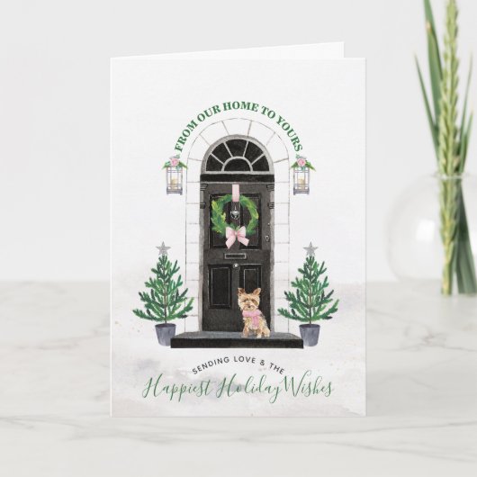 休日のヨークシャーテリアのヨークシャテリアの家 シーズンカード (正面)