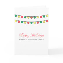 休日のライトの文字列グリーティングカード