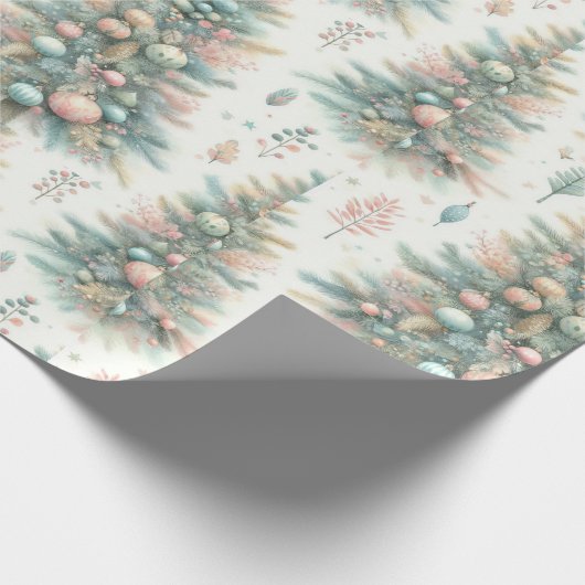 休日のラッピング紙と木 ラッピングペーパー (角)