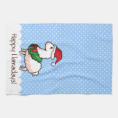 休日のラマの小妖精や小人 キッチンタオル (横)