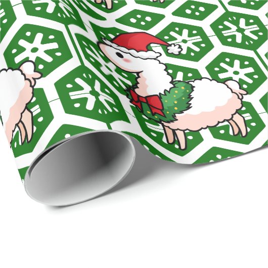 休日のラマの小妖精や小人 ラッピングペーパー (ロールコーナー)