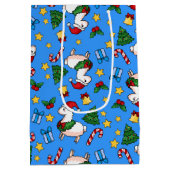 休日のラマの狂気 ミディアムペーパーバッグ (裏面)