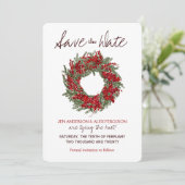 休日のリースの保存日付の結婚式の招待状 セーブザデート (スタンド正面)