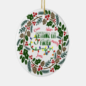 休日のリースオーナメント、ライトクリスマスを取得 セラミックオーナメント (右)