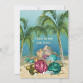 休日のルアウ(ハワイ式宴会)のビーチのパーティの招待状 招待状 (裏面)