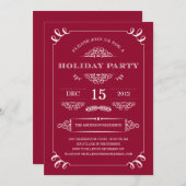 休日のヴィンテージ%PIPE%の休日のパーティの招待状 招待状 (正面/裏面)