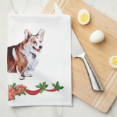 休日の三色のウェルシュコーギー キッチンタオル (四つ折り)