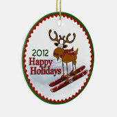 休日の下り坂のアメリカヘラジカ セラミックオーナメント (右)