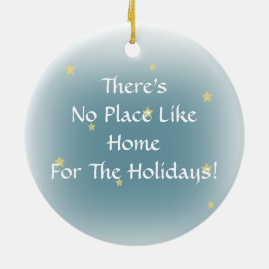 休日の丸太小屋のクリスマスのための家 セラミックオーナメント (裏面)