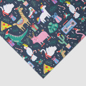 休日の予測できな動物とアイコンのパターン 薄葉紙 (詳細)