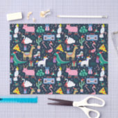 休日の予測できな動物とアイコンのパターン 薄葉紙 (クラフト)