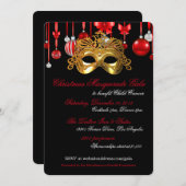 休日の仮面舞踏会のお祭りの招待状 招待状 (正面/裏面)