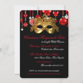 休日の仮面舞踏会のお祭りの招待状 招待状 (正面)