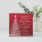 休日の企業のな基金調達者のお祭りの銀及び赤 招待状 (スタンド正面)