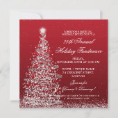 休日の企業のな基金調達者のお祭りの銀及び赤 招待状 (正面)