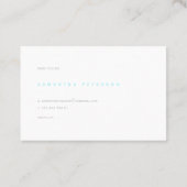 休日の休暇，ビーチ，水色 名刺 (裏面)