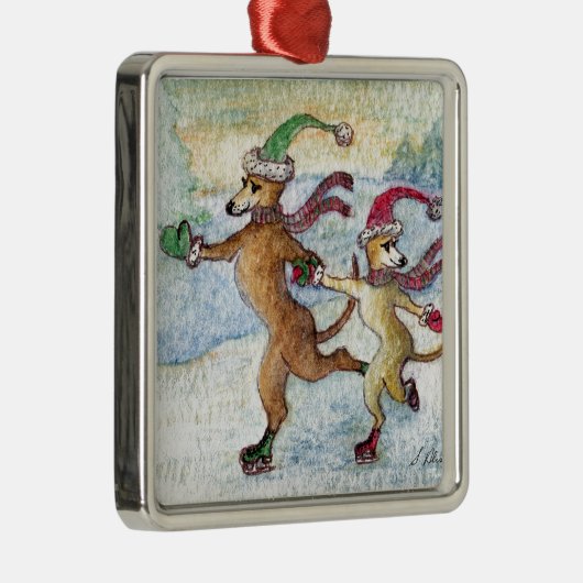 休日の伝統-スケートで滑る メタルオーナメント (右)