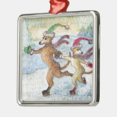 休日の伝統-スケートで滑る メタルオーナメント (左)