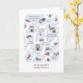 休日の伝統 – 私たちの家族の地図クリスマス カード (黄色い花)