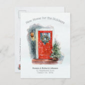 休日の住所の変更のための新しいホーム ポストカード (正面/裏面)