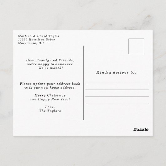 休日の住所の新しいホームのお知らせ ポストカード (裏面)