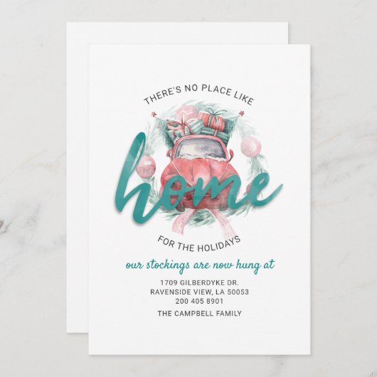 休日の住所の移動の引っ越しました 案内状 (正面/裏面)