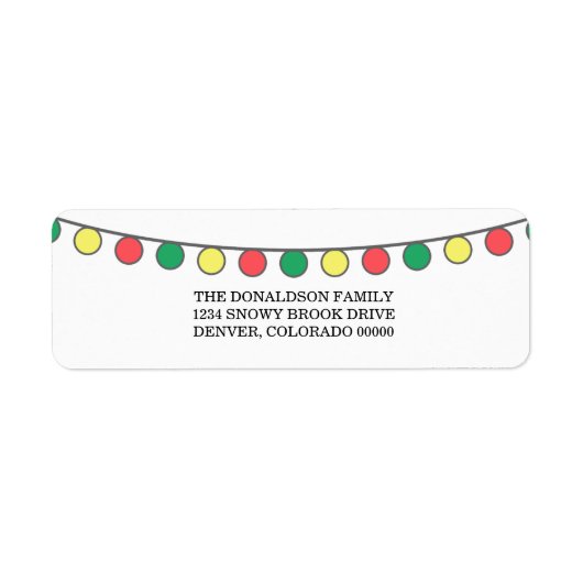 休日の光源の文字列の住所 シール (正面)