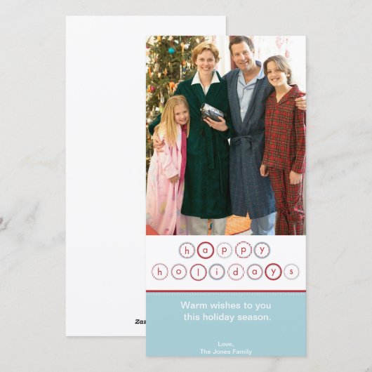 休日の円の旗-青 シーズンカード (正面/裏面)