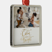 休日の写真おもしろいはめったに穏やかなクリスマス メタルオーナメント (右)