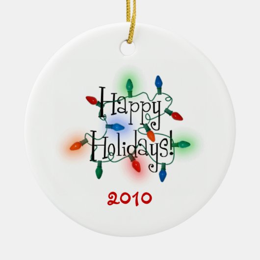 休日の写真のオーナメントのテンプレート セラミックオーナメント (正面)