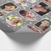 休日の写真の灰色の雪片の包装紙 ラッピングペーパー (角)