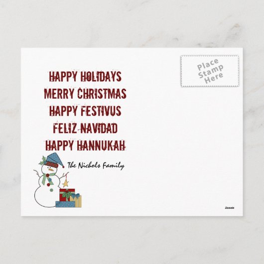 休日の写真はがき シーズンポストカード (裏面)