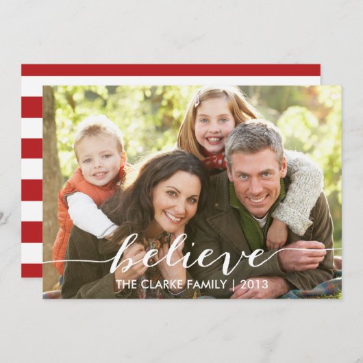 休日の写真カードを単に信じて下さい シーズンカード (正面/裏面)