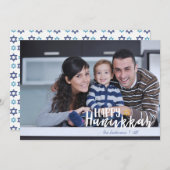 休日の写真カードハヌカーの幸せなダビデの星 シーズンカード (正面/裏面)