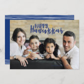 休日の写真カードハヌカーの幸せなダビデの星 シーズンカード (正面/裏面)