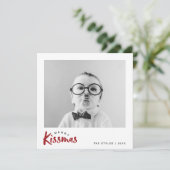 休日の写真カード|クラシックなレトロのクリスマスのキス シーズンカード (スタンド正面)