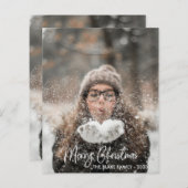 休日の写真カード |クリスマスモダン。 (正面/裏面)