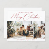 休日の写真カード |クリスマスモダン。 (正面/裏面)