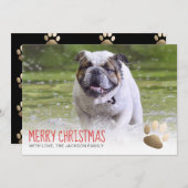 休日の写真カード|金ゴールドの足犬 シーズンカード (正面/裏面)