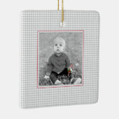 休日の写真名年クラシックのチェック子供の年次 セラミックオーナメント (右)