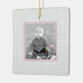 休日の写真名年クラシックのチェック子供の年次 セラミックオーナメント (左)