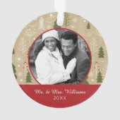 休日の写真 | クリスマスフォレストパターン オーナメント (裏面)