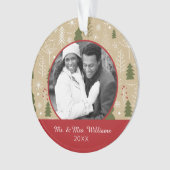 休日の写真 | クリスマスフォレストパターン オーナメント (正面)