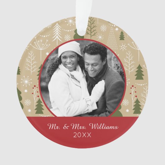 休日の写真 | クリスマスフォレストパターン オーナメント (正面)