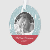 休日の写真 | ライトブルーホリデーフォレスト オーナメント (正面)