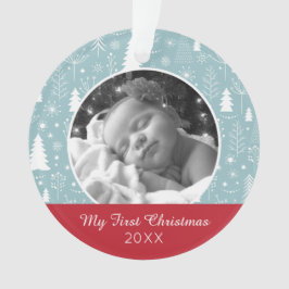 休日の写真 | ライトブルーホリデーフォレスト オーナメント