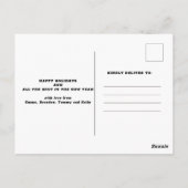 休日の写真 |赤と緑のグリッターはがき ポストカード (裏面)