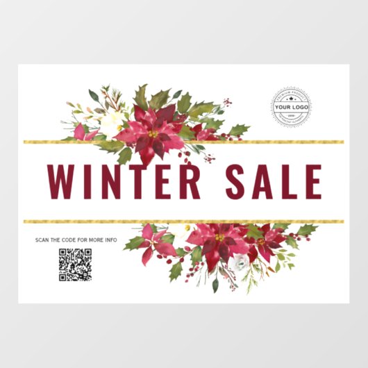 休日の冬のセールの店の看板が出る ウィンドウサイン (シート)