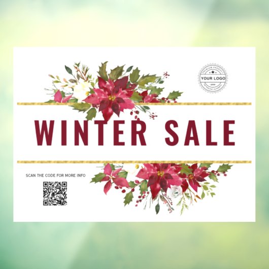 休日の冬のセールの店の看板が出る ウィンドウサイン (シート3)