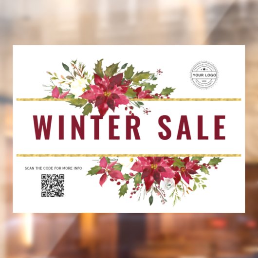 休日の冬のセールの店の看板が出る ウィンドウサイン (シート2)